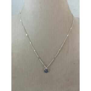 disc necklace silver tone